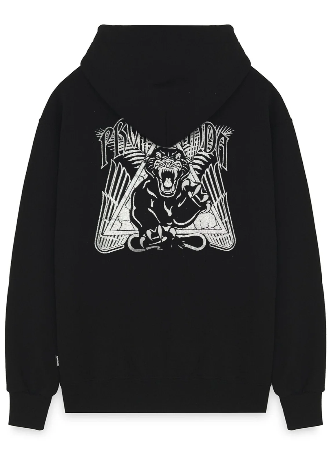 Felpa PROPAGANDA cappuccio Triangle Panther nera - immagine 2