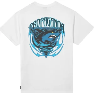 T-shirt PROPAGANDA stampa Triangle Shark bianca