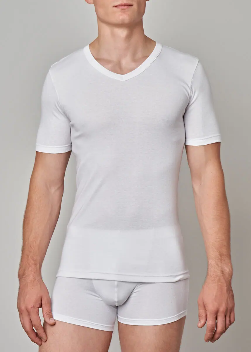 317- GEORGES Maglia uomo manica corta scollo V - immagine 5