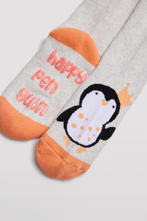 Calzini termici antiscivolo da bambina con stampe di pinguini felici - immagine 9