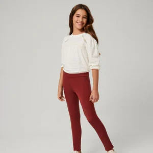 Leggings termici da bambino effetto pelle rosso