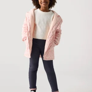 Leggings termici da bambina con tasche posteriori blu navy