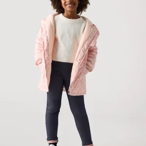Leggings termici da bambina con tasche posteriori di colore nero
