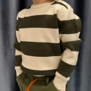 NEVER TOO - Maglioncino verde e panna bambino