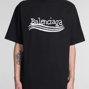 T-shirt unisex BALENCIAGA hand drawn Political Campaign large fit Nera