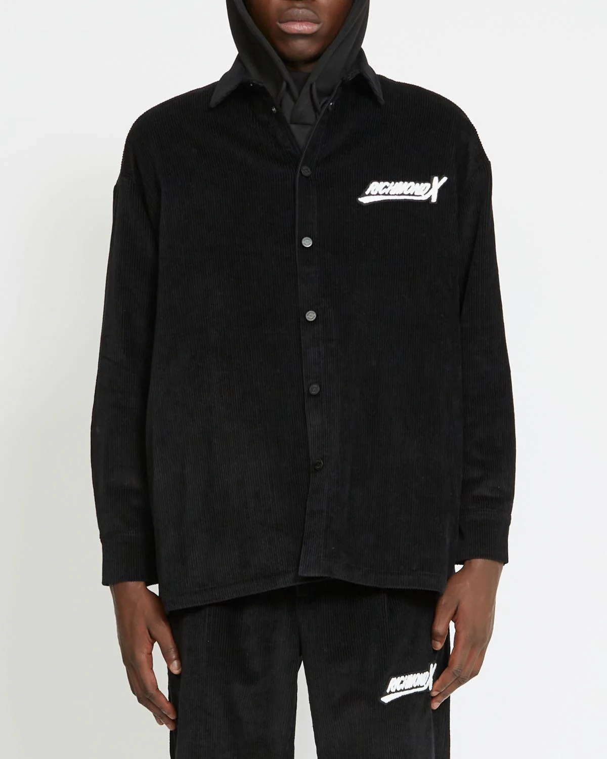 Camicia RICHMOND X in velluto a coste con logo nero - immagine 3
