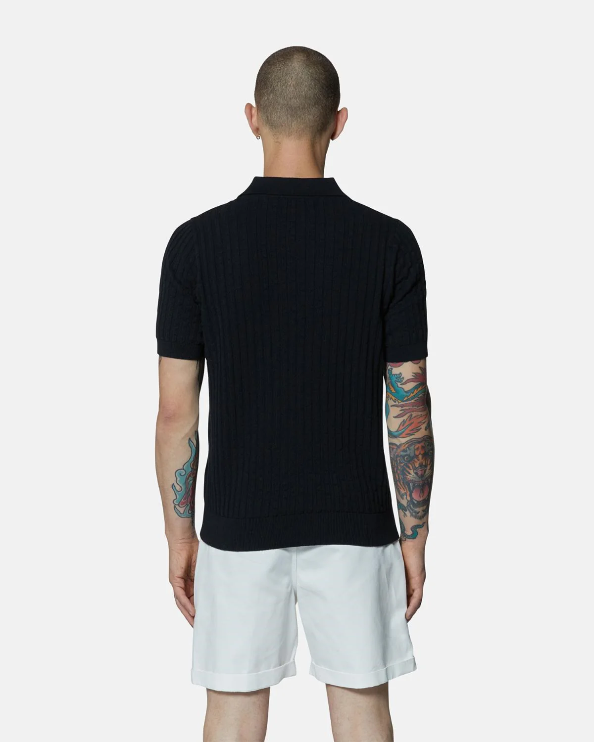 Maglia Polo JOHN RICHMOND a costine stampa blue navy - immagine 3