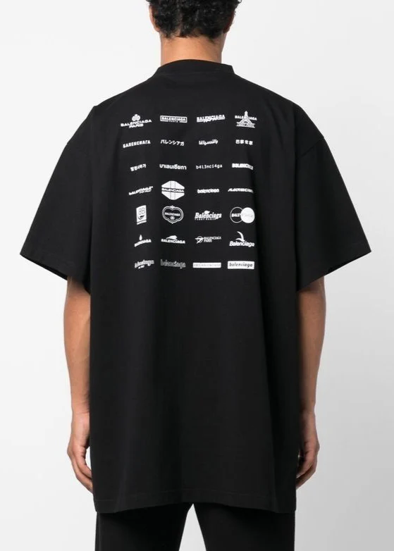 T-shirt BALENCIAGA oversize fit logo Archives nera - immagine 3