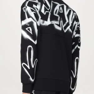 Felpa DISCLAIMER stampa logo sul retro nera