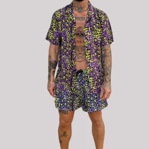 Completo mare 4GIVENESS camicia + boxer zwild purple