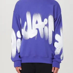 Felpa DISCLAIMER con stampa logo spray viola