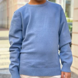 NEVER TOO - Maglioncino cielo in lana rasata bambino