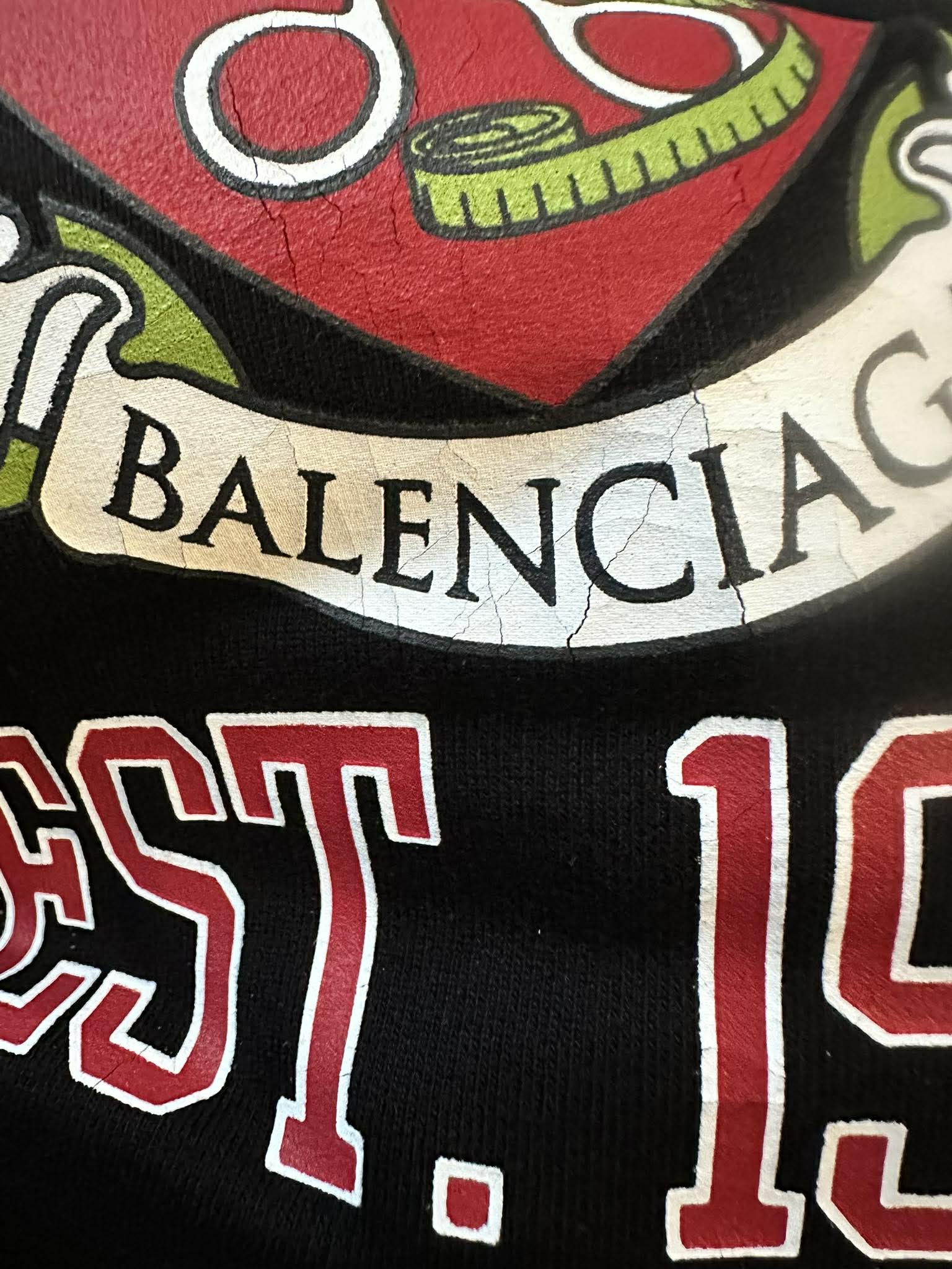 Felpa unisex BALENCIAGA oversized University logo East 1917 nera - immagine 7