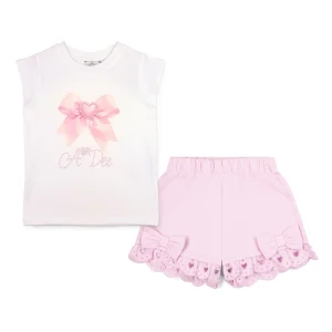 A DEE - Outfit completo -  T-shirt e short rosa bambina