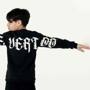 NEVER TOO - Felpa nera con logo bianco bambino