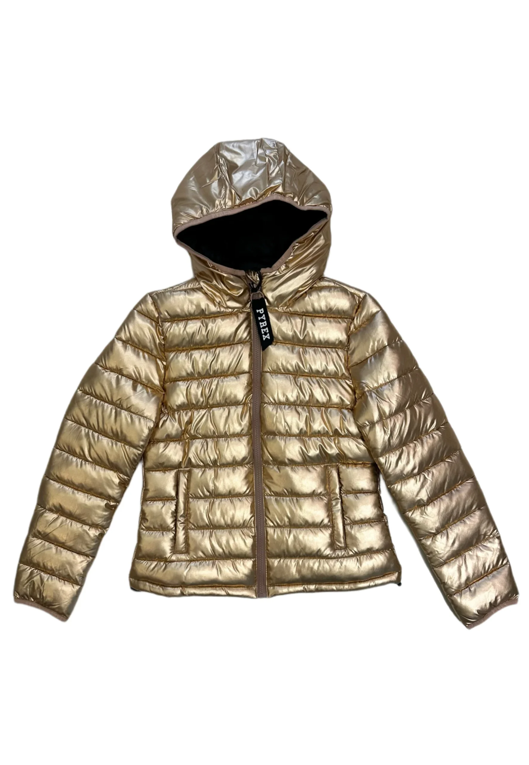 Piumino donna PYREX zip con cappuccio oro - immagine 2