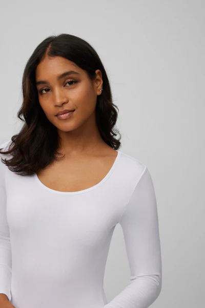 Body termico a maniche lunghe bianco con interno in peluche - immagine 5