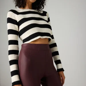 Leggings termici effetto pelle colore bordeaux