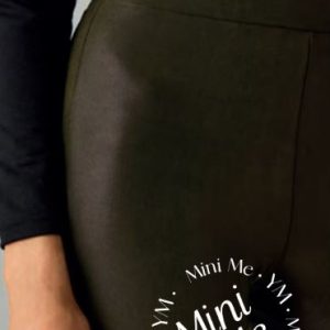 Leggings termici effetto pelle colore verde scuro