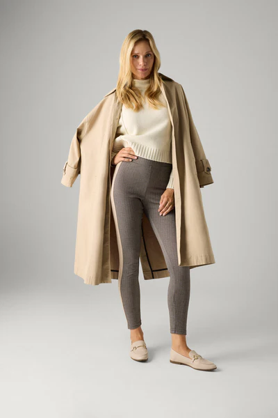 Pantaloni in jacquard stampato con banda laterale multicolore