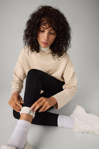Leggings termici in cotone naturale grigio - immagine 4