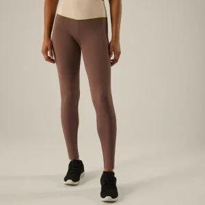 Leggings sportivi marroni con tasca interna, effetto pancia piatta