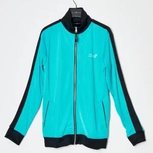 Felpa in acetato JOHN RICHMOND chiusura zip bande laterali blu bird