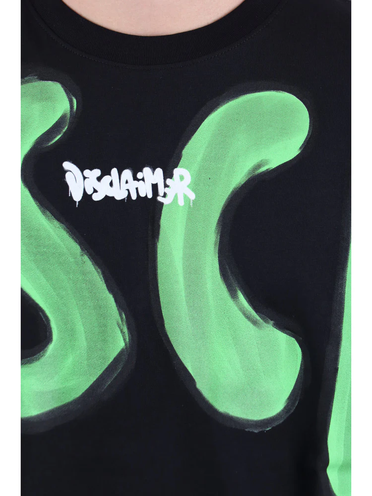 T-shirt DISCLAIMER stampa logo nero/verde - immagine 4