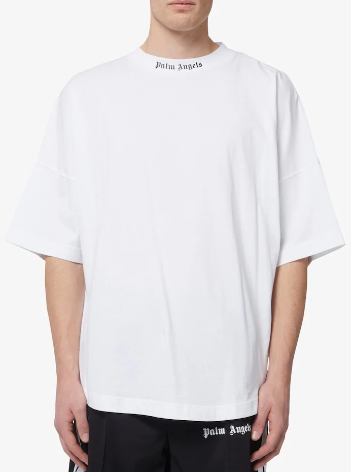 T-shirt PALM ANGELS oversize con logo bianca - immagine 3