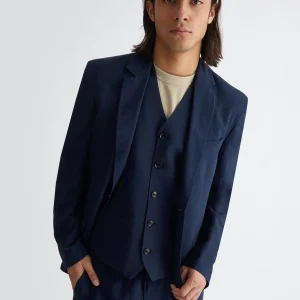 LIU-JO UOMO - Giacca abito blu in lino e viscosa uomo