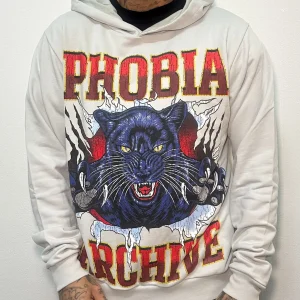 Felpa PHOBIA cappuccio graphic Panther grey