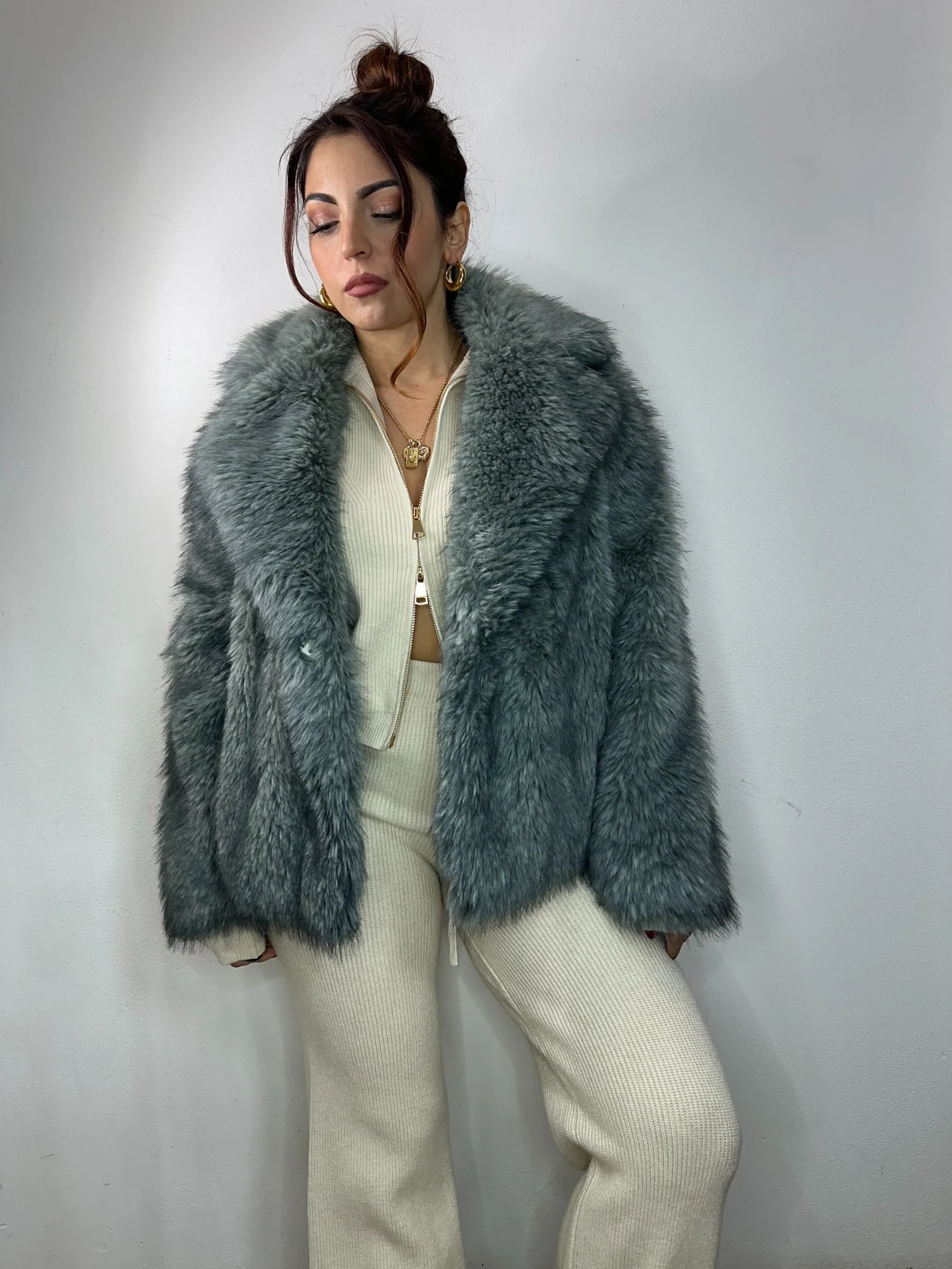 PELLICCIA DOPPIOPETTO VERDE - immagine 2