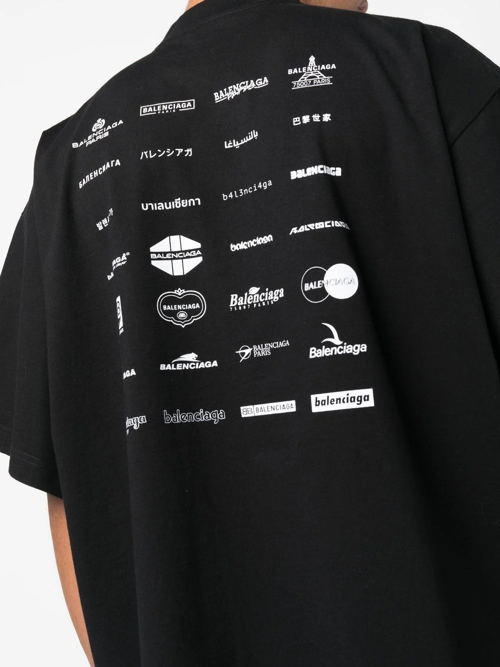 T-shirt BALENCIAGA oversize fit logo Archives nera - immagine 4
