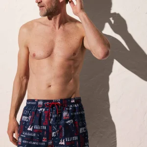 COSTUME BOXER CON STAMPA A LETTERE NERE