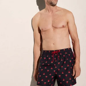 COSTUME DA BAGNO STAMPA ANGURIA NERO