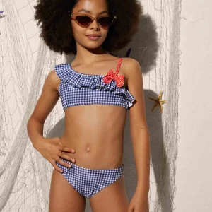 BIKINI ASIMMETRICO VICHY BLU
