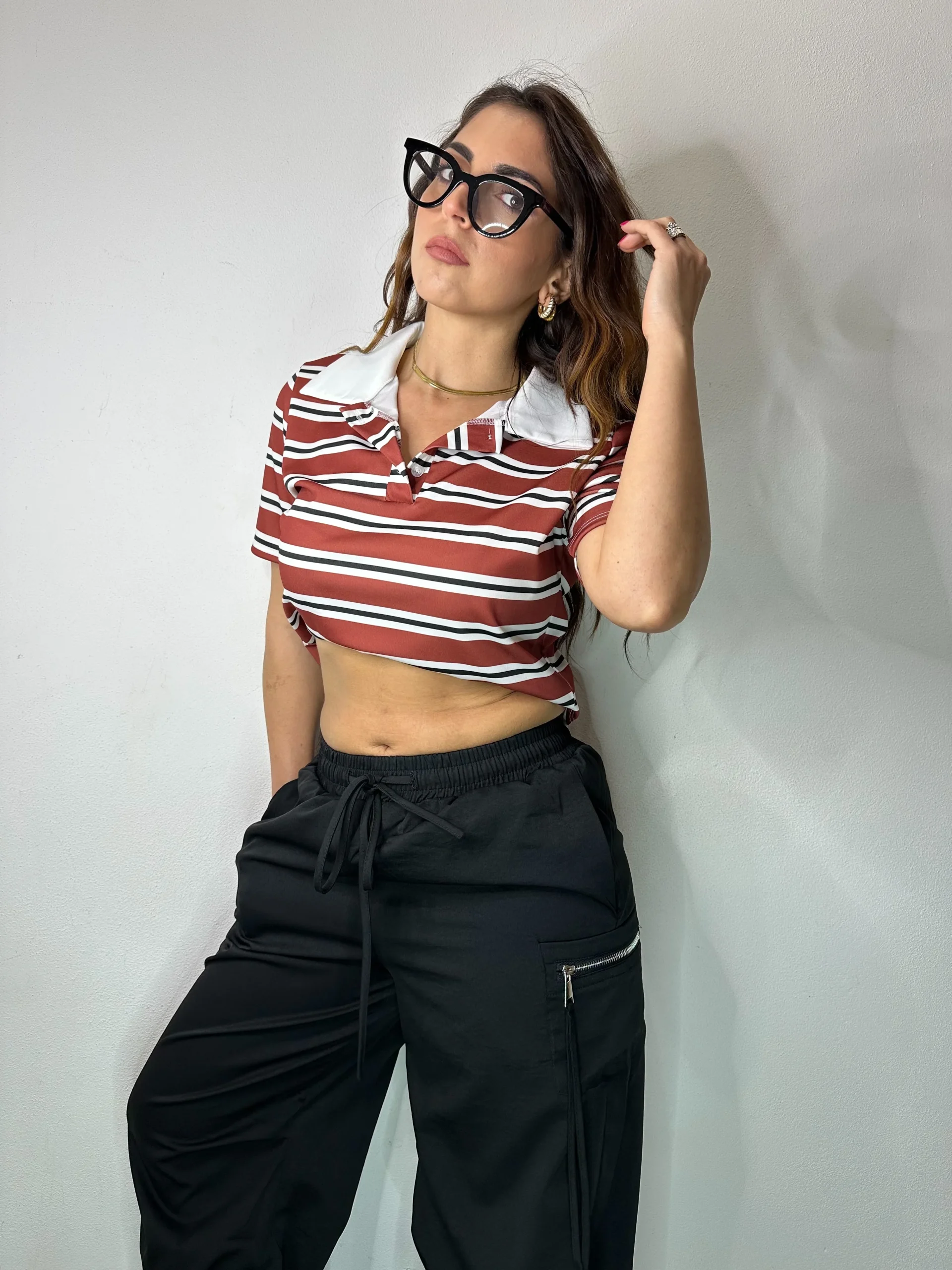 POLO A RIGHE CROP - immagine 8