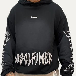 Felpa DISCLAIMER con cappuccio boxy fit antracite