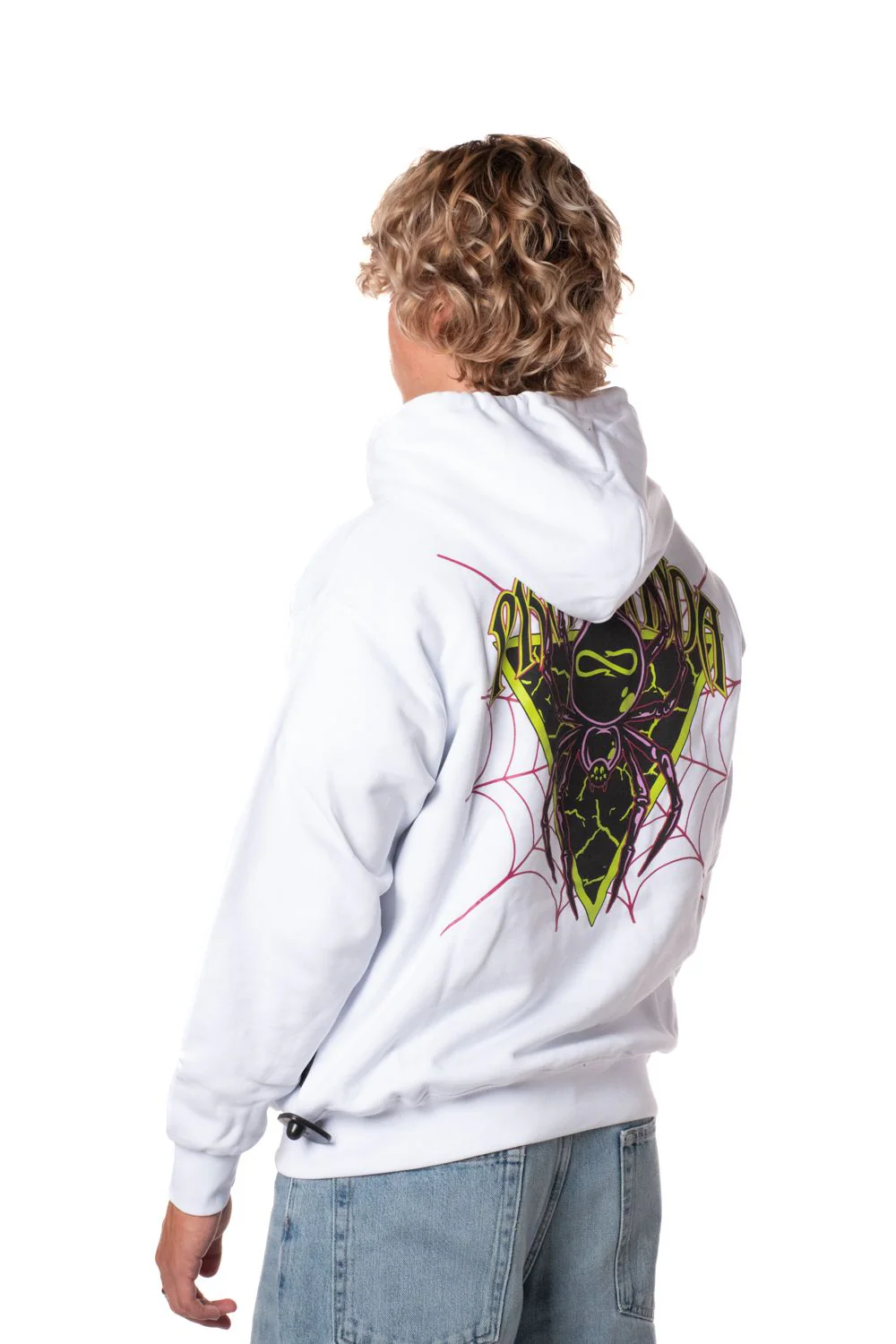 Felpa PROPAGANDA cappuccio Triangle web bianca - immagine 3