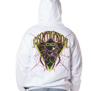 Felpa PROPAGANDA cappuccio Triangle web bianca