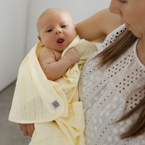 Copertina neonato 100% cotone a costine traforato