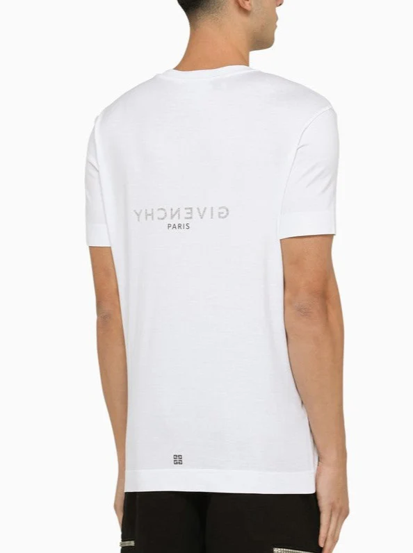 T-shirt GIVENCHY logo reverse bianca - immagine 3