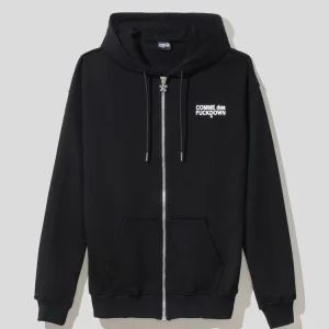 Felpa COMME des FUCKDOWN cappuccio con zip nero
