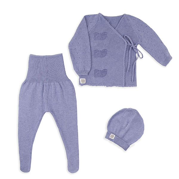 Completo 3 pezzi ghettina e maglia neonato 100% cotone - immagine 4