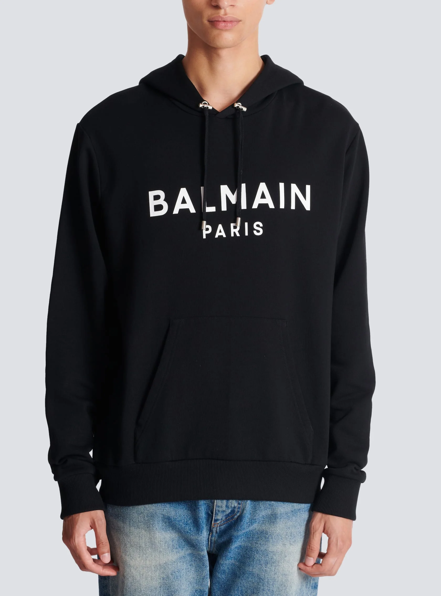 Felpa BALMAIN cappuccio stampa logo nera - immagine 2