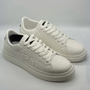 ICON - Sneakers bianca con logo in rilievo uomo
