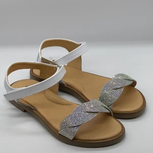 PLATIS - Sandalo gioiello bianco con pietre