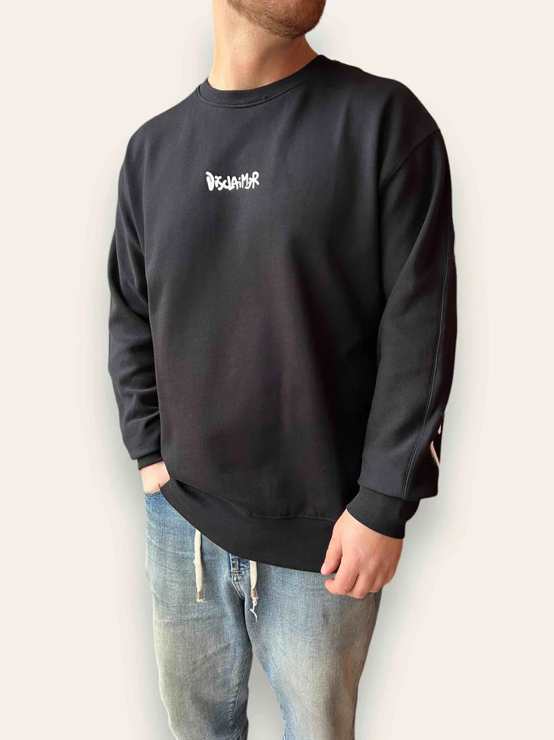 Felpa DISCLAIMER stampa logo sul retro nera - immagine 6