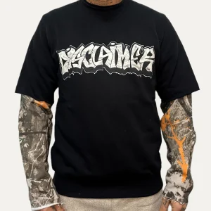 Maglia in felpa DISCLAIMER double-layer stampa logo nera