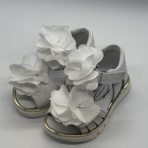 BALDUCCI - PRIMO PASSO - Sandalo bianco con fiori bambina